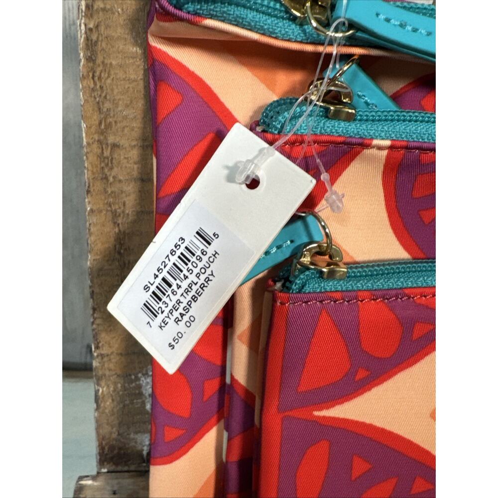 Fossil NWT Raspberry Keyper Triple Pouch Set - Picture 5 of 12